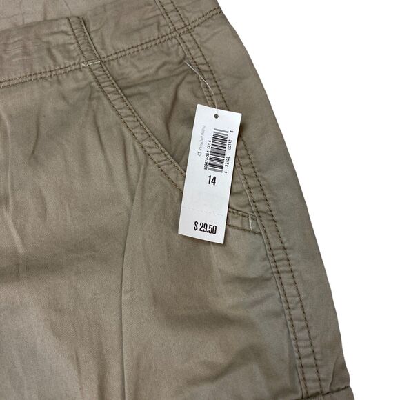 Old Navy Capri Pants Women's Size 14 Tan Wide Leg Low Rise Flat Front Outdoor - Picture 9 of 16